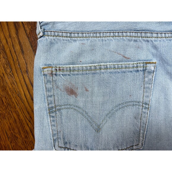 Vintage Levis 501 Blue Denim Cut Off Raw Hem Summer Shorts Women's Size 33 - Picture 9 of 10